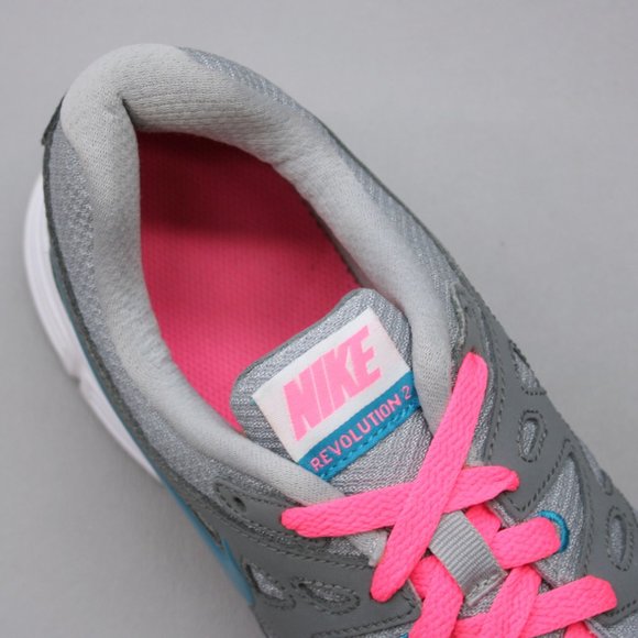Nike Ladies 10 Revolution 2 Gray Pink Blue Running Training Sneakers - Picture 7 of 12